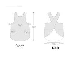 Lino – Delantal Delantal de algodón falda halter vendaje Cruz Color Sólido Japón estilo japonés simple delantales no tie doble bolsillos