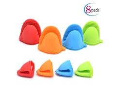 Yueser Guante Cocina de Silicona, 8 PCS Guantes Duraderos para Horno Cocinar en Microondas,Mini Cocina Pinch Grips