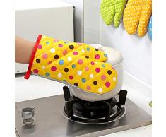 zhuangyulin6 Guantes de Horno Resistentes al Calor, Guantes de Cocina para Asar a la Parrilla, Guantes de Horno Resistentes a Guantes, Guantes para Barbacoa, Guantes de Horno, Punto pequeño y Verde