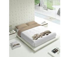 TSUKI Heiwa Funda Nórdica, algodón, Blanco, Marrón, Cama 135