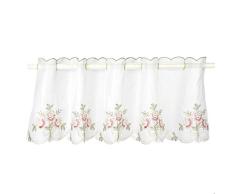 VIFERR Breve Cortina Escarpada Drape Mitad de la Cortina Cenefa para el Gabinete de Cocina Cafetería, Patrón de Flores