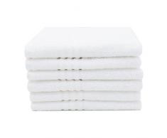 ZOLLNER 6 Toallas de tocador de Rizo Blancas, 100% algodón, 40x60 cm