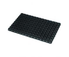 JVL Rondo – Anillo de goma resistente al aire libre alfombrilla de contrato puerta, 50 x 100 cm, negro
