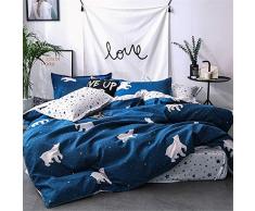 Fansu Juego de Ropa de Cama de 4 Piezas Juego de Fundas de Edredón Incluye 1 Funda Nórdica y 1 Sábana encimera 2 Funda de Almohada (Cama 90-150x200cm,Oso Polar)