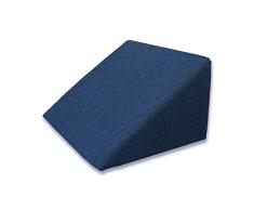 Almohada en forma de cuña, Soporte para la espalda en la cama, sala o el sofá / Almohada para leer o ver televisión Medidas: 60 x 50 cm, Altura: 30 cm - Color Azul