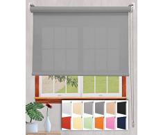 Decorestor Estor TRANSLUCIDO Metal Premium A Medida, Anchos de 40 a 300cm. Gris Claro. Permite Paso de luz, Guarda tu intimidad. Estores enrollables translucidos para Ventanas y Puertas