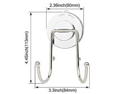 GreeSuit Ventosa de la taza de la succión para el cuarto de baño Tornillo de vacío de la cocina Toalla doble dura que cuelga el gancho- Toalla de baño Soporte del gancho de la toalla