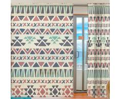 SKYDA - Juego de 2 Cortinas de Estilo étnico para Cortinas de salón, 198 cm de Largo, poliéster, Multicolored, 55" W x 78" L