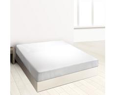 BURRITO BLANCO Sábana Bajera Ajustable Lisa A7 para Cama de Matrimonio de 150x190 cm hasta 150x200 cm, Color Blanco