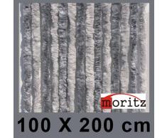 Moritz Cortina de tejido tipo chenille, mosquitera, 100 x 200 cm, 24 hilos