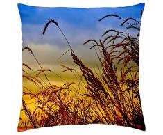Campo de trigo al anochecer - Funda de almohada manta (18