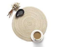 Manteles individuales y posavasos de mesa de comedor de PVC de Western Dining (forma de furgoneta), Milk Coffee, redondo