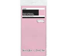 Mantel de Plástico - 2,74 m x 1,37 m - Rosa Claro