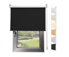 Estor Opaco TÉRMICO Premium A Medida, Desde 40 a 300 cm de Ancho. Cierra el Paso de luz, conserva tu intimidad. Negro. Estores Enrollables para Ventanas y Puertas.