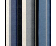 Fusion Whitworth Stripe Dos Paneles de Cortina, 100%, Forro: 52% poliÃ©ster y 48% algodÃ³n, Azul, Curtains: 90 Width x 72 Drop (229 x 183cm)