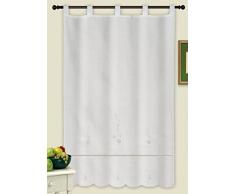 ForenTex - Cortina, visillo de cocina, (M-1039), 150 x 150 cm, bordada, clásica de las de toda la vida, Bordados Florales, máxima calidad y muy duradera. No te dejes engañar por las cortinas de calidad "todo a 100". 1-4 cortinas