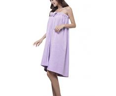 ZiXing Cámara para mujer portátil Super suave agua dulce con lazo de Spa de microfibra absorbente toalla de baño tubo vestido púrpura OneSize