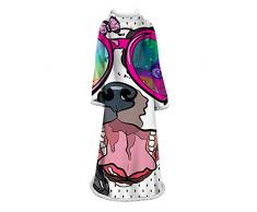 Fansu Manta con Mangas para Hombres Y Mujeres Largas De Vestir Caliente Más Gruesa Suave Microfibra Sofá Bedding de Franela Aire Acondicionado de Oficina Mantas (127 * 178 cm,Calavera I)