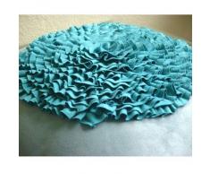 Vintage Mist - Decorativa Funda de Cojin 40 x 40 cm, Square Azul Suede Turquesa Frill Flor