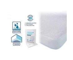 Protector colchón cama 150 x 200 cm + 25cm IMPERMEABLE* ABSORBENTE* LAVABLE* ANTI-ACAROS* AJUSTABLE* GOMA EN TODO SU PERÍMETRO* RIZO Y PVC (pack TOBILLEROS RegalitosTV) (150_x_200_cm)