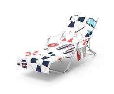 Zihui Toalla De Playa con Funda De Tumbona Tumbona De Piscina para Exterior Tumbona Toalla De Cubierta De Silla De Jardín Reclinable Piscina De Playa para Exterior 100 Algodón Aprox. Los 75 × 215cm