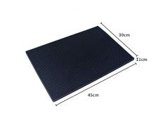 Bars Alfombrilla, Tapete de Bar in PVC, Guías de Barra de Bar, de Pie Tapete de Bar, Bar de Goma Encaje de Riel Deslizante de Vasos Negro 45 * 30cm