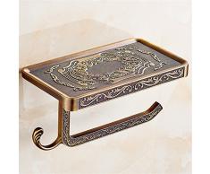 YJY^MAX Antiguo Multifunción montado en la Pared Portarrollos para Papel Higiénico Suspensión de Toalla Tocador Tejido Almacenamiento Baño,Aleación de Hierro Antiguo 183 * 100 * 80 mm