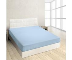 Tiendadeleggings (150 Azul) Sabana Bajera Ajustable, Elastica 100% algodón de Verano. Cama 150 x 200 cm + 25 cm. Fácil Lavado, Planchado y Duradera. (Azul)