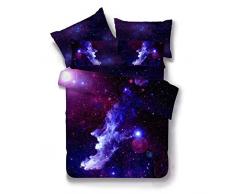 Juego de Funda Nórdica 3D Galaxia Diseño de Moda con Fundas de Almohada Juego de funda de Cama Nórdica Juego de Fundas de Edredón con Cremallera 100% Microfibra de Poliéster (Galaxia 3)