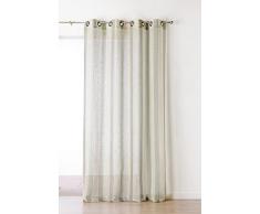 Linder 1168/83/375FR-Cortina, diseño a Rayas de poliéster y Lino y algodón, 150 x 280 cm Marécage