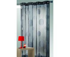 Homemaison - Cortina con Ojales (140 x 240 cm, poliéster 100%), diseño de Lunas, Color Gris