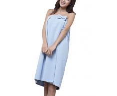 ZiXing Cámara para mujer portátil Super suave agua dulce con lazo de Spa de microfibra absorbente toalla de baño tubo vestido azul OneSize