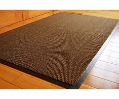 Felpudo antideslizante de goma para puerta de entrada, cocina, oficina, marrón, 60x150 CM