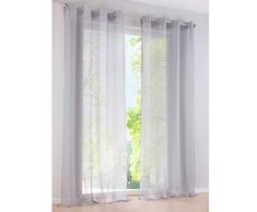 SIMPVALE 2 Paneles Cortinas con Ojales Translúcida Visillos para Dormitorios Habitación Salón Balcón,Gris,140cm x 245cm