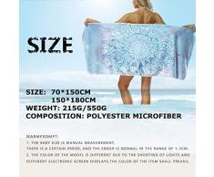 Fansu Toalla de Playa Microfibra Absorción Mandala Estilo Étnico Colorido Bohemio, Rectangular Multi-Funcional para Toalla Baño Mantel Nadar Deportes Viajes Decoración (150 * 180cm,D)