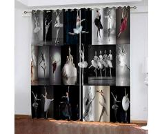 LOVEKKK Blackout Curtain La Vida de Baile Cortina Ocultante con 8 Ojales Suave para Ventanas de Habitación Infantil, 100% Poliéster, 2 Piezas 140x175cm(An x Al)