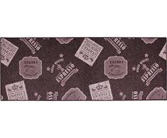 ID MAT 6718010 Alfombra de cocina, grande, fibra poliamida/látex 180 x 67 x 0,4 cm, marrón, 67 x 180 cm