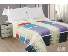 ForenTex - colcha bouti, (LQ-2583), reversible, Distorsión color, 240 x 260 cm, +2 fundas cojines, Termo Estampada, barata, colcha de verano. Por cada 2 colchas o mantas paga solo un envÃo (o colcha y manta), descuento equivalente