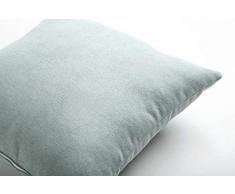 SuenosZzz- COJIN Relleno. Cojines Decoracion, Sofa,Cama, tapizado Acualine Antimanchas Verde Agua. Medidas: 48x48. Decoracion CASA.