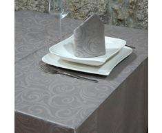 Luxury plata - Mantel anti manchas Tratamiento - grande - REF. Lyon, Plateado, 59 x 59" (150 X 150cm)