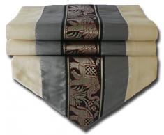 by soljo - gris mesa de mantel de lino camino de mesa corredor seda tailandesa elefante Elegante 150 cm de largo x 30 cm