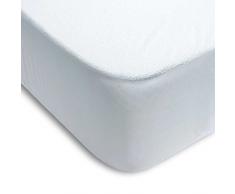 ENERGY COLORS textil-hogar Protector COLCHÓN Impermeable Rizo ALGODÓN 100% PVC (150_x_200_cm)