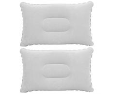 TRIXES Almohada Inflable para Viaje o para Acampar - Almohada para Inflar - Paquete Doble Gris