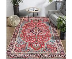 Fancytan - Alfombra oriental para salón o dormitorio, tela, Rojo, 80 x 120cm / 2.6 ft x 4 ft