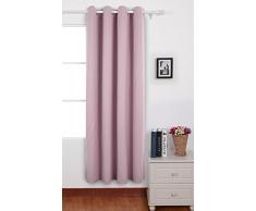 Deconovo Cortinas Opacas para Habitacion Aislamiento Térmico con Ojales 1 Pieza 132 x 214 cm Rosa Claro