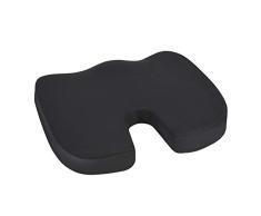 AmazonBasics - Cojín viscoelástico para asiento, negro, diseño en U