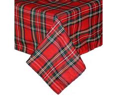 Mesa de cama en cuadros - Tamaños - Mantel Servilletas Camino cuadriculado, Mezcla de poliéster, rojo, 140x280