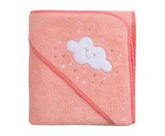 Clevamama Capa de Baño Bebé - Toalla Delantal con Capucha, Algodón - Coral