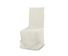 Funda de silla de algodón Panama crudo, 50 x 37 x 115 cm