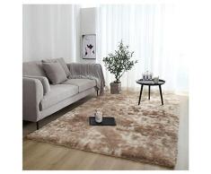 YAOTT Alfombras Modernas Minimalistas Suaves y esponjosas para el Dormitorio, Antideslizantes Alfombra Shaggy de la Sala de Estar súper Blandas Alfombra Peluda mullida Ligero Camello 40 * 60cm